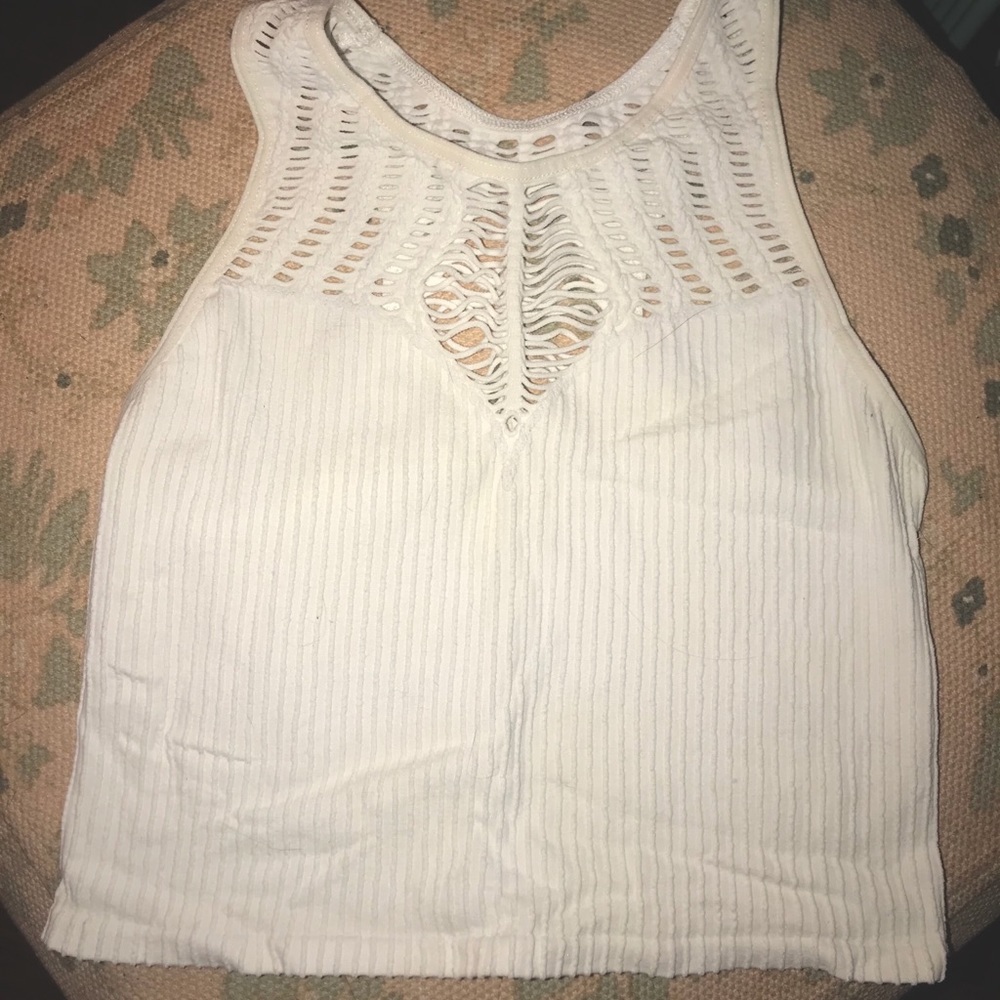 High Neck Ribbed Crop Top